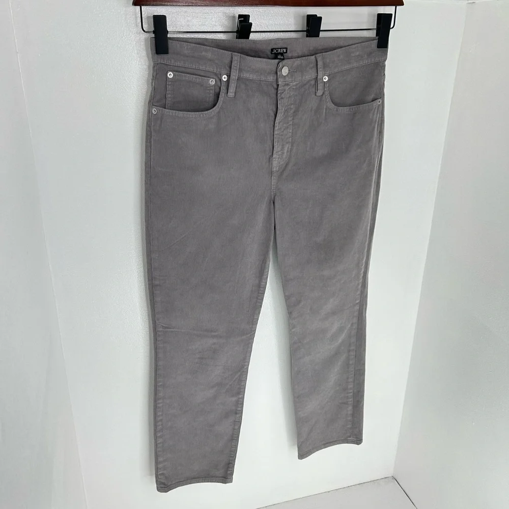 J. Crew Corduroy Pants Size 32 Gray Stretch 5-Pocket‎ Re-Imagined Office 35x28